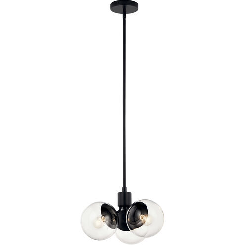 Silvarious 3 Light Black Chandelier/Semi Flush Ceiling Light