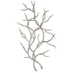 Silver Branches Bright Silver Wall Art, Set of 2