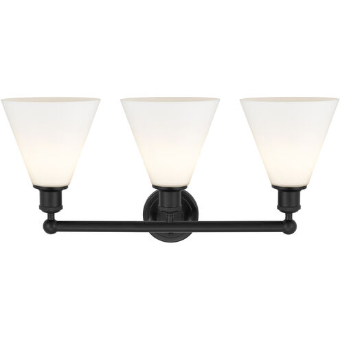 Berkshire 3 Light 26 inch Matte Black Bath Vanity Light Wall Light in Matte White