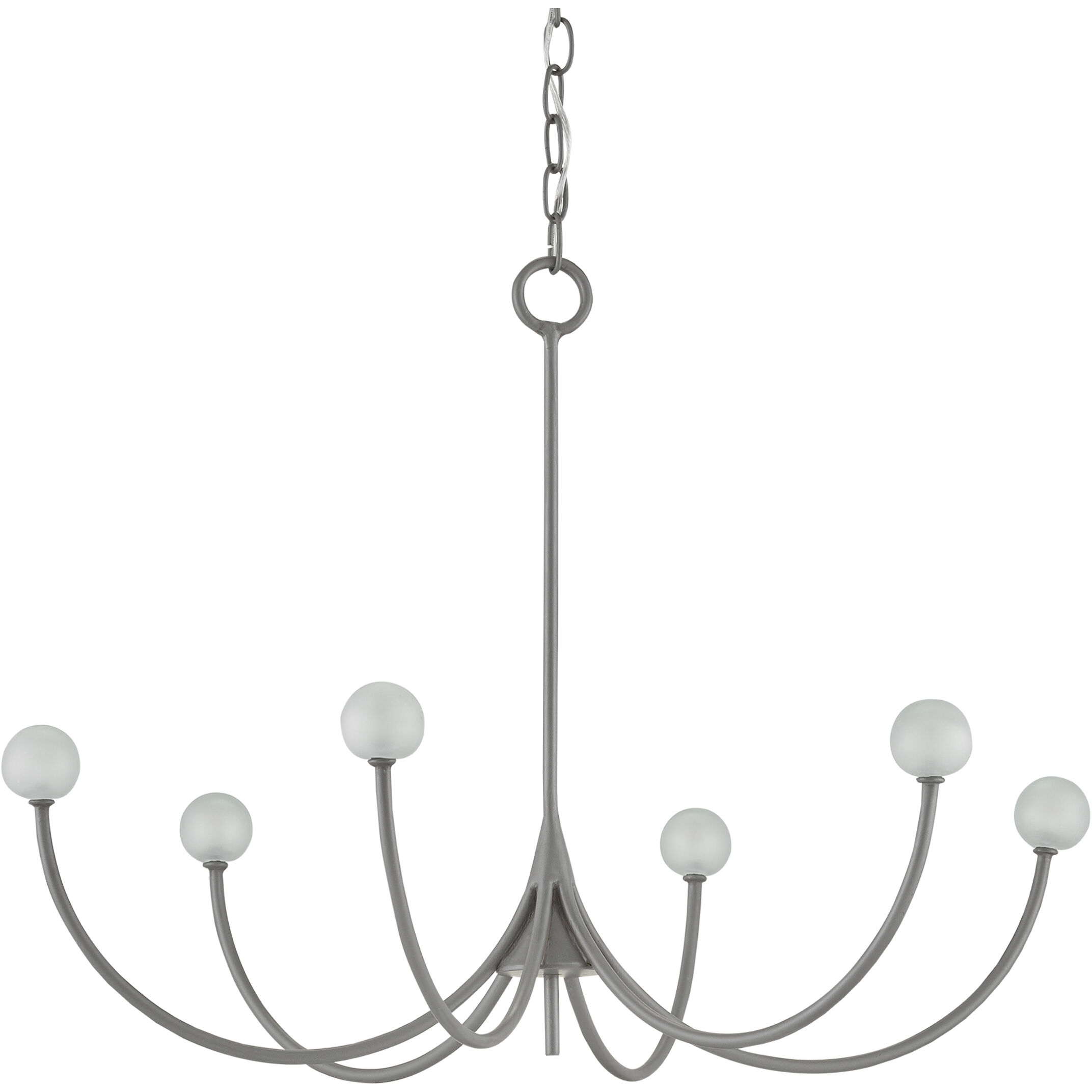 Carew 6 Light 27.5 inch Hiroshi Gray Chandelier Ceiling Light, Small