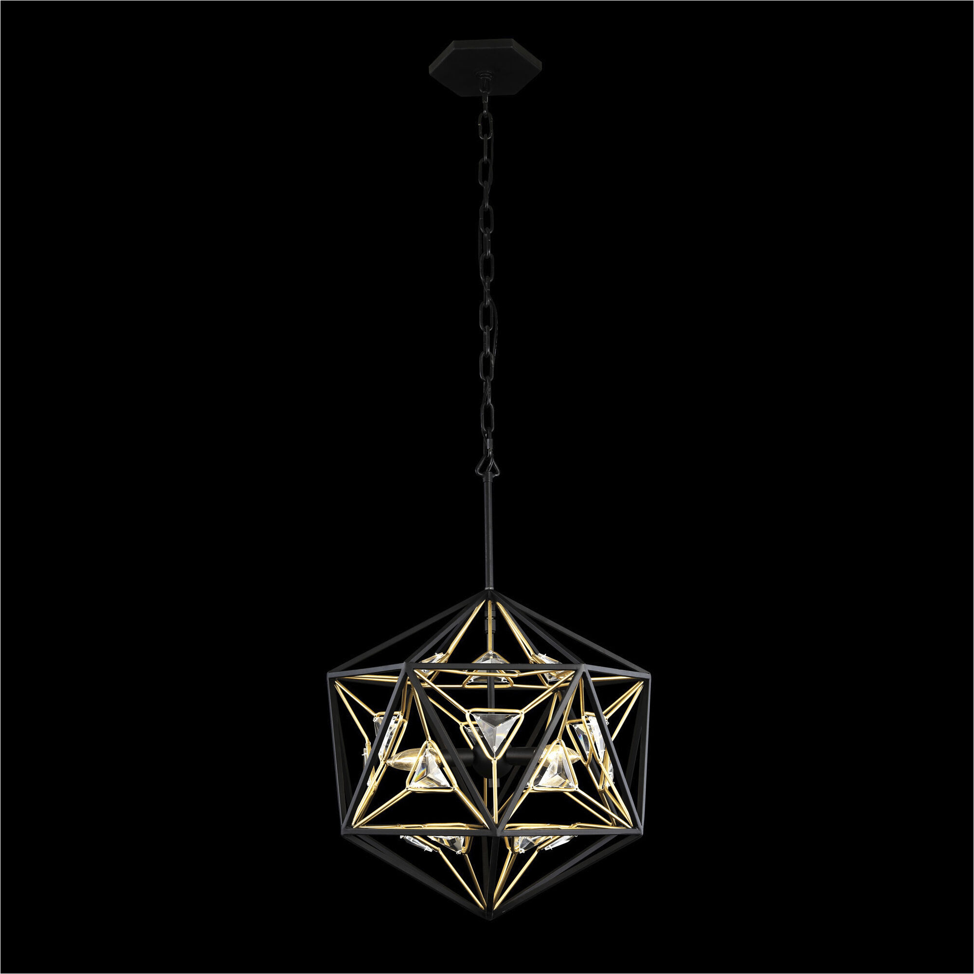 Marcia 3 Light 18 inch Matte Black/French Gold Pendant Ceiling Light