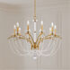 Priscilla 10 Light Heirloom Gold Chandelier Ceiling Light in White Pearl, Adjustable Height