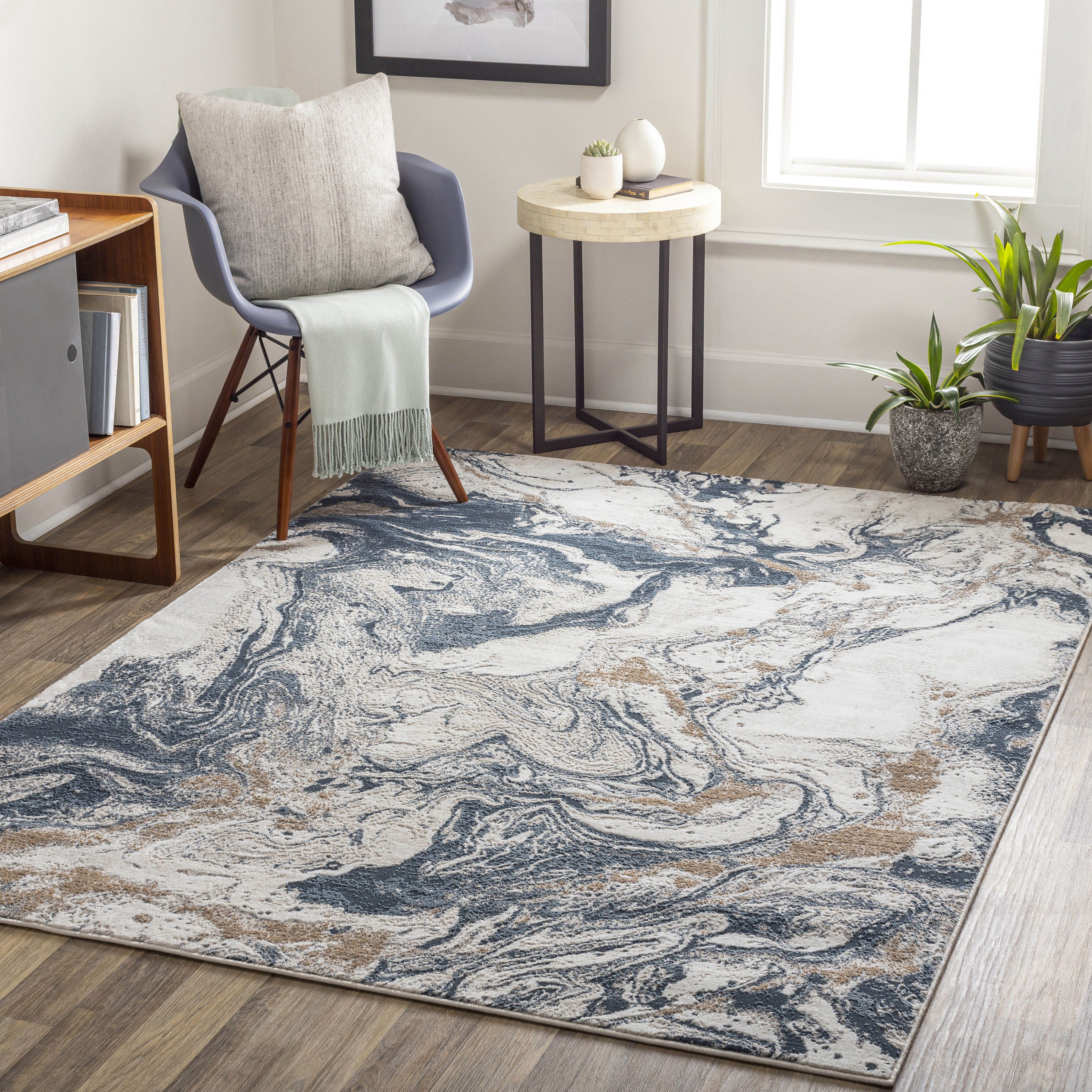 Allegro 84 X 63 inch Light Grey Rug, Rectangle