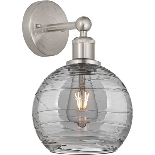 Edison Athens Deco Swirl 1 Light 8 inch Satin Nickel Sconce Wall Light