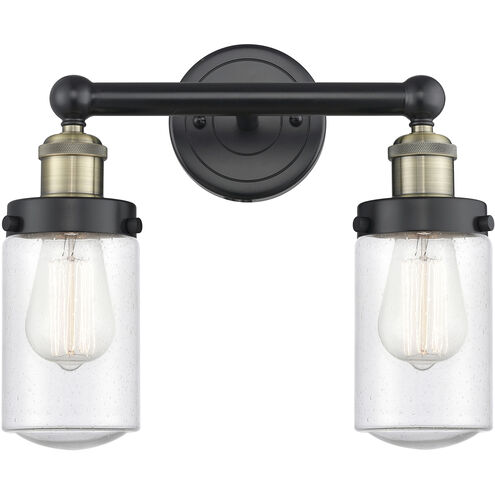 Dover 2 Light 15.5 inch Black Antique Brass Bath Vanity Light Wall Light in Seedy