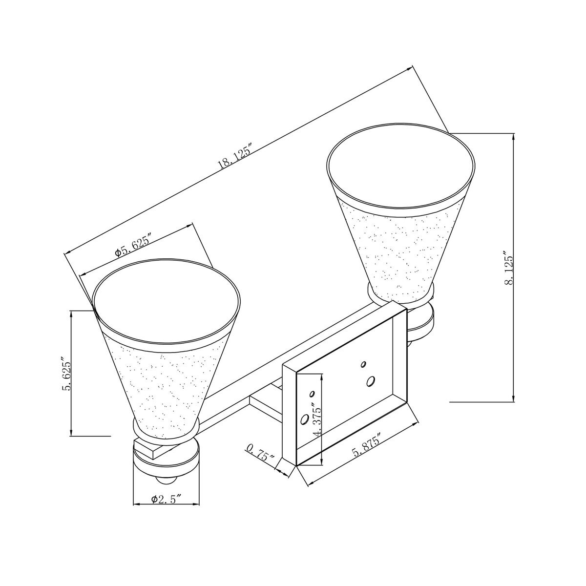 Signature 2 Light 18 inch Brushed Nickel Vanity Light Wall Light
