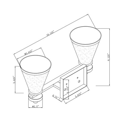 Signature 2 Light 18 inch Brushed Nickel Vanity Light Wall Light