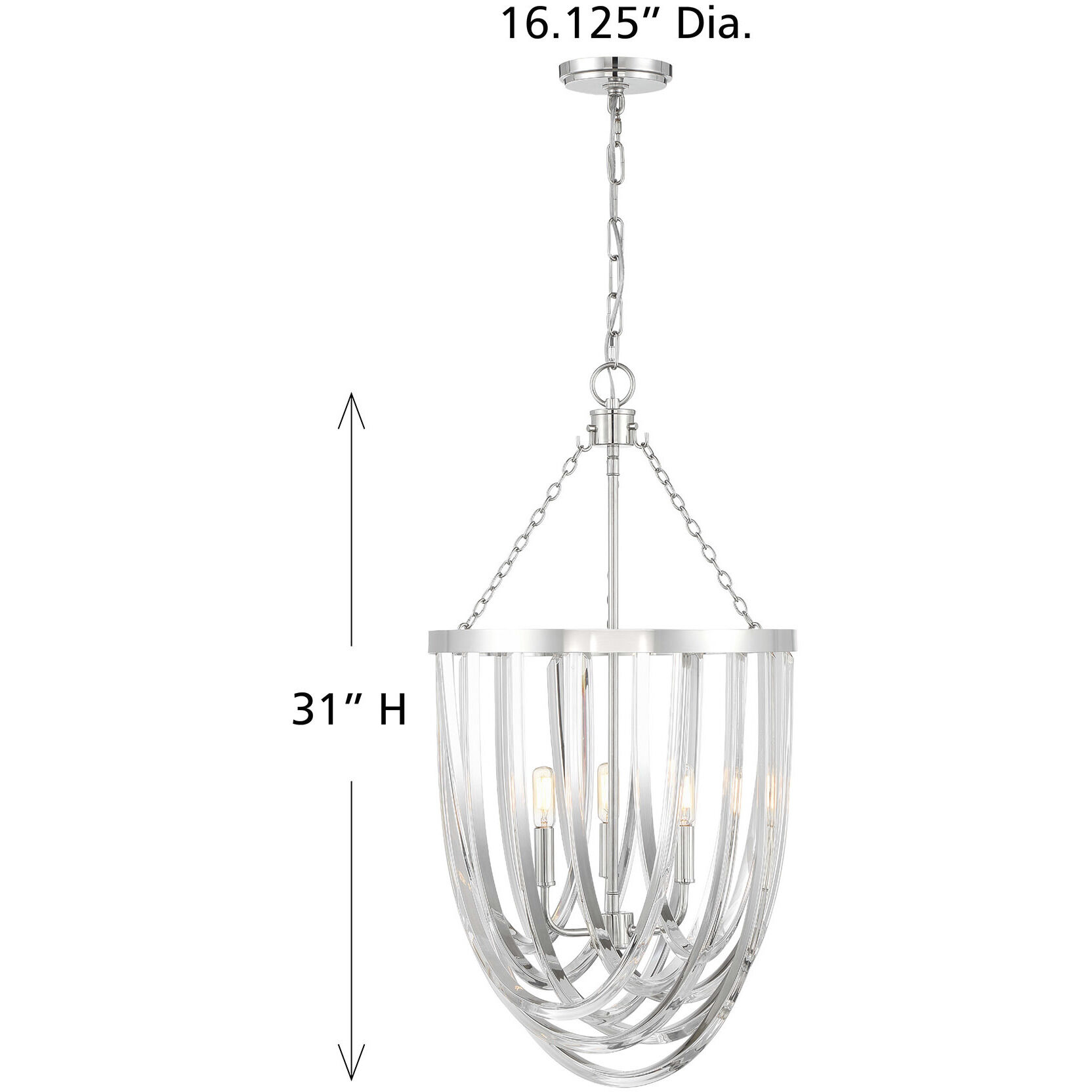 Jennings 3 Light 16.13 inch Polished Nickel Pendant Ceiling Light