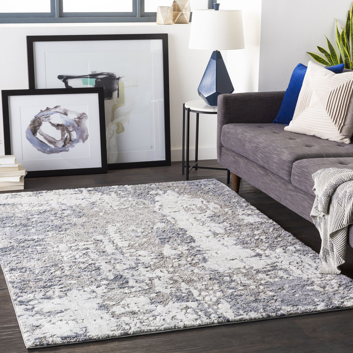 Venice 87 X 63 inch Pale Blue Rug in 5 x 8, Rectangle