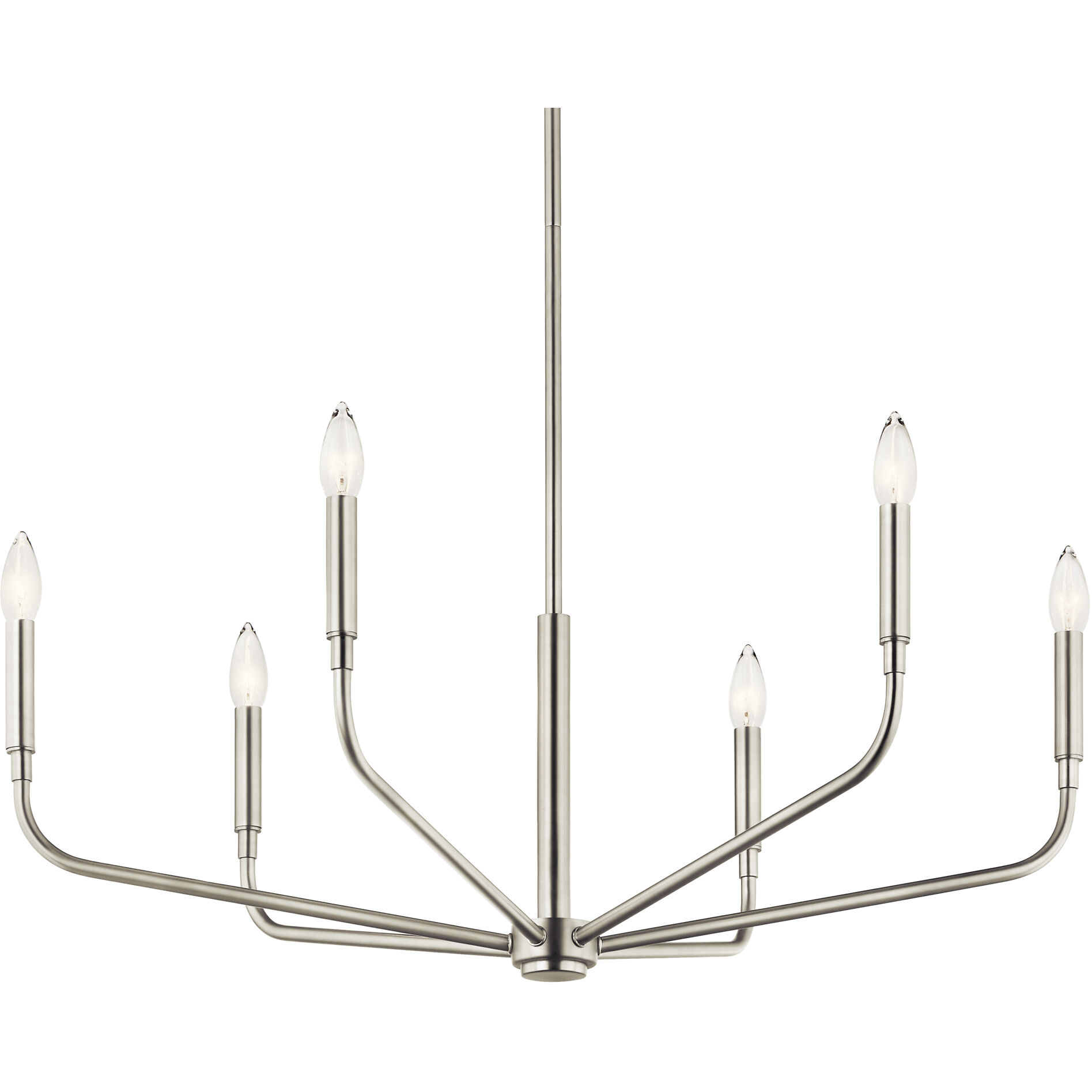 Madden 6 Light Brushed Nickel Chandelier Ceiling Light, 1 Tier Medium