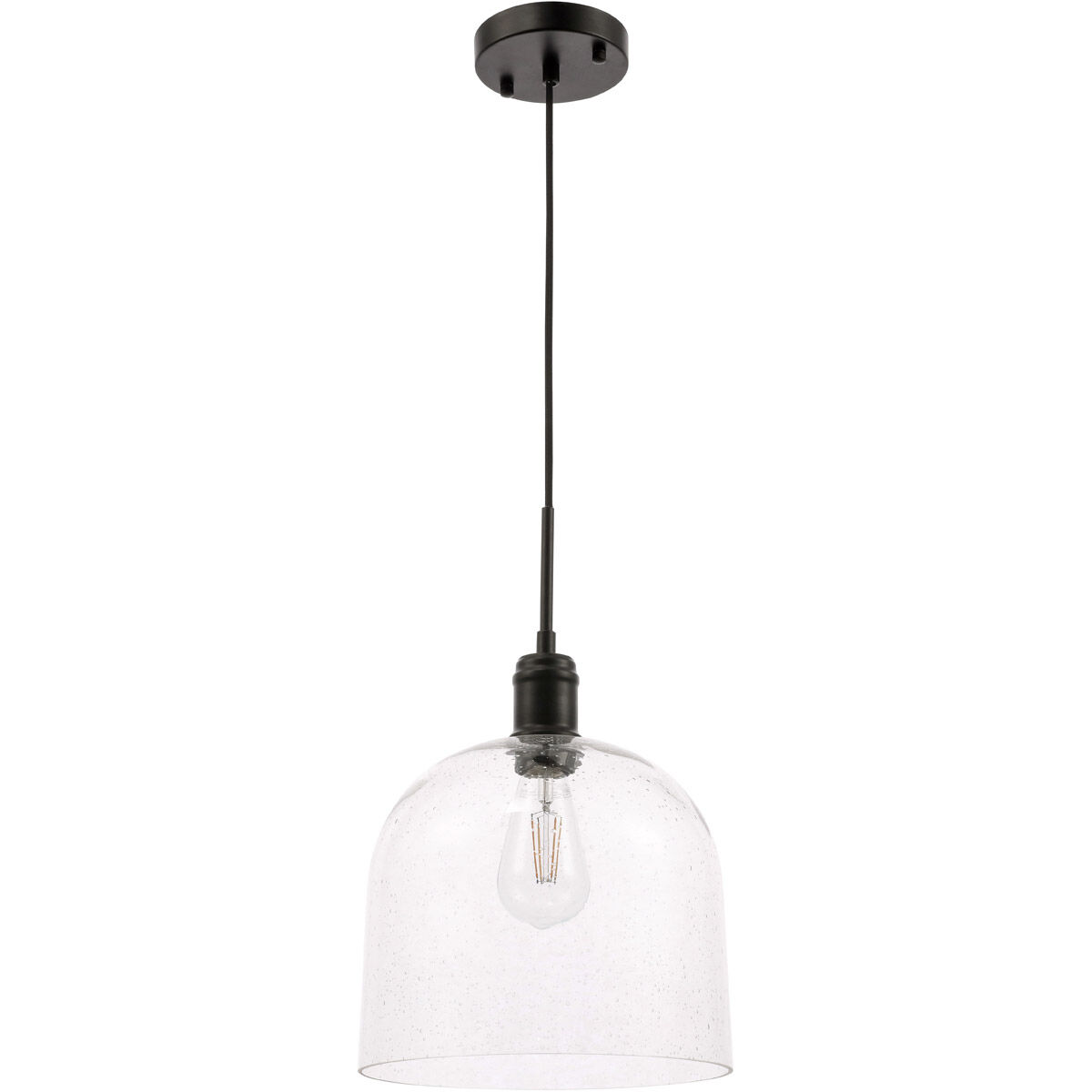 Gabe 1 Light 10 inch Black Pendant Ceiling Light