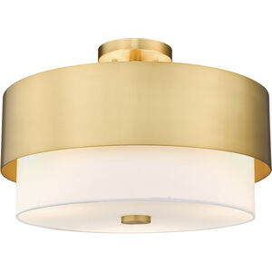 Counterpoint 3 Light 18 inch Modern Gold Semi Flush Mount Ceiling Light