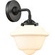 Nouveau Small Oxford 1 Light 8 inch Oil Rubbed Bronze Sconce Wall Light in Matte White Glass, Nouveau
