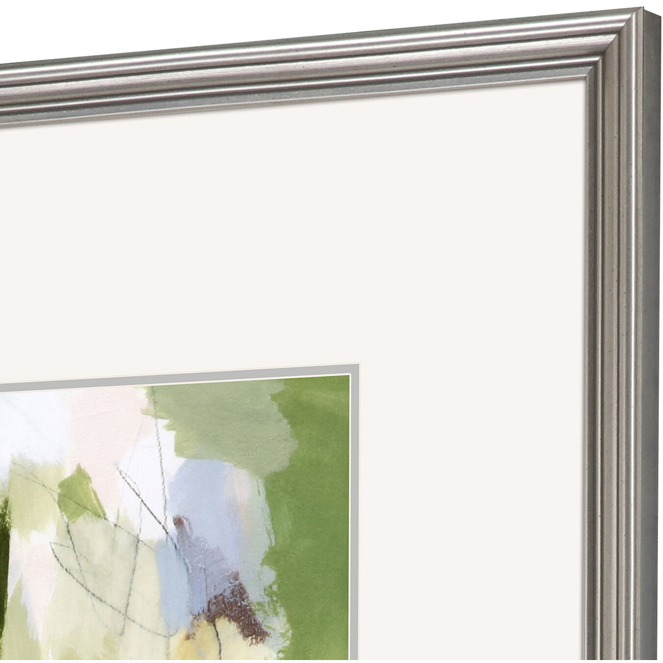 Abstract Green and Blue and Orange and Rust Framed Art