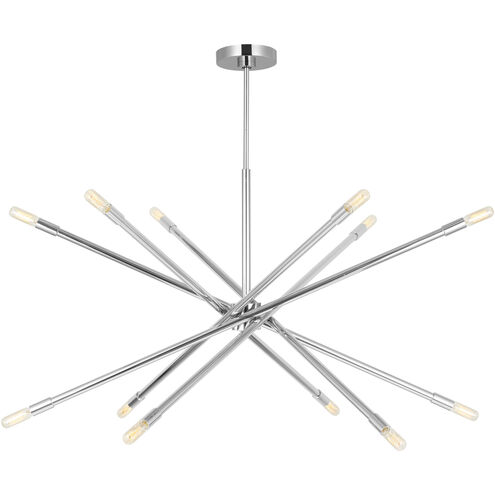 C&M by Chapman & Myers Eastyn 12 Light 36.88 inch Polished Nickel Chandelier Ceiling Light