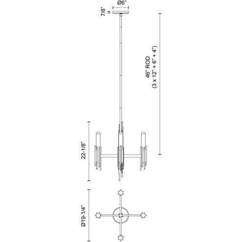 Torres 4 Light 19.25 inch Vintage Brass Chandelier Ceiling Light