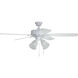 Twist N Click 52 inch White with White/Washed Oak Blades Contractor Fan in 4