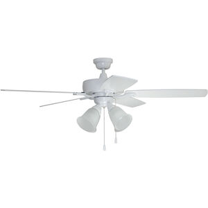 Twist N Click 52 inch White with White/Washed Oak Blades Contractor Fan in 4