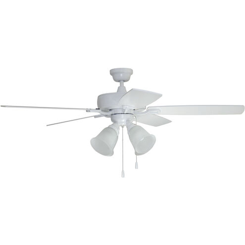 Twist N Click 52 inch White with White/Washed Oak Blades Contractor Fan in 4