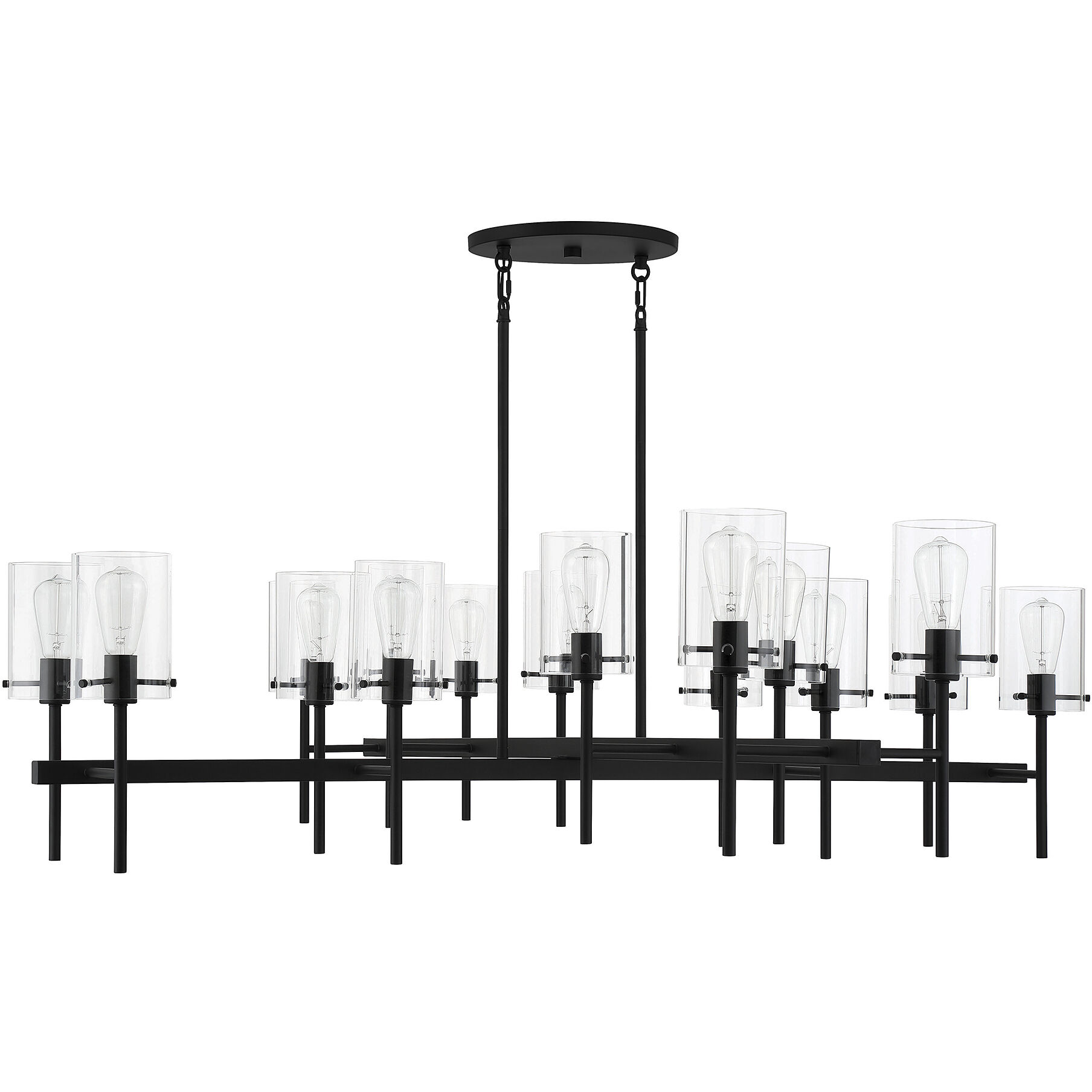 Vista 16 Light 60 inch Matte Black Chandelier Ceiling Light