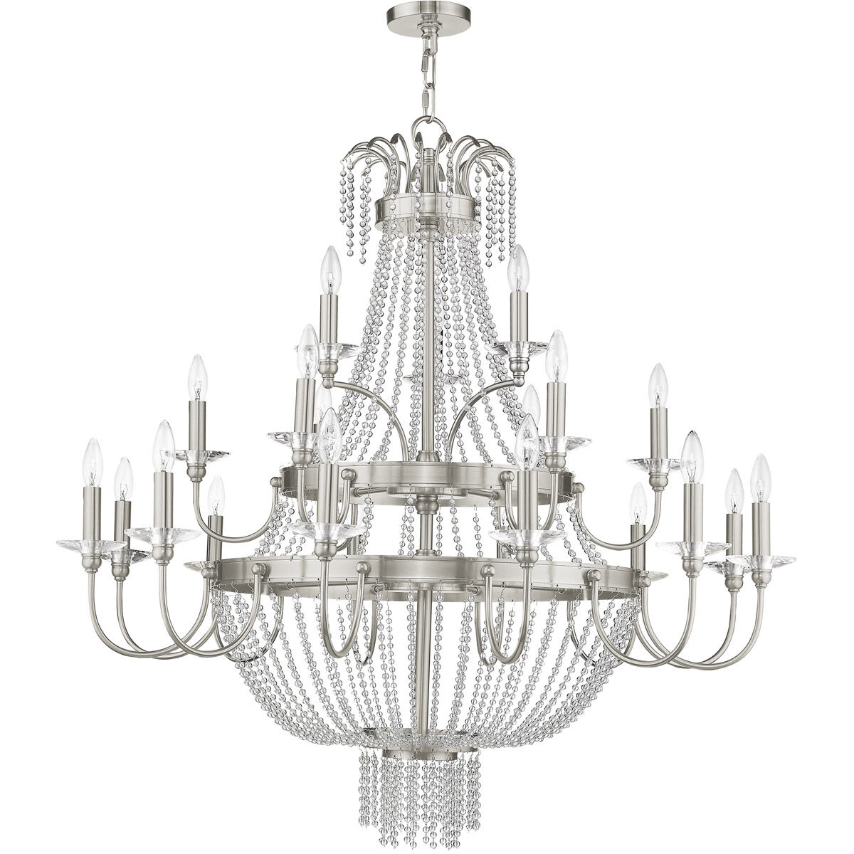 Valentina 21 Light 42 inch Brushed Nickel Foyer Chandelier Ceiling Light
