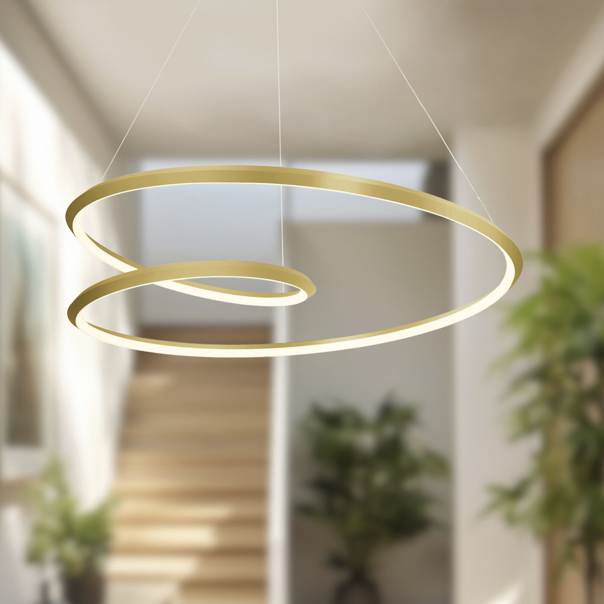 Ampersand Pendant Ceiling Light in Brushed Gold