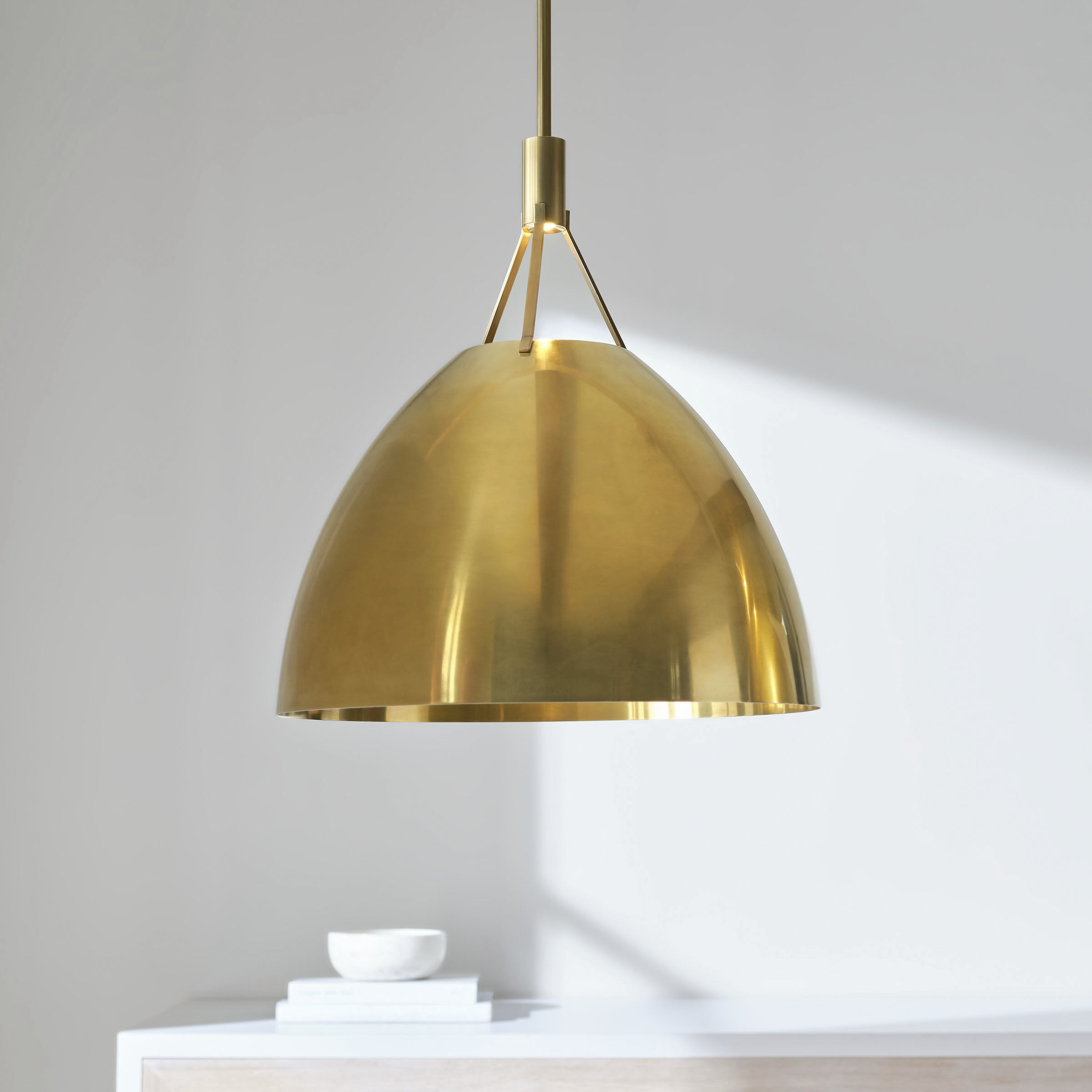 Sean Lavin Sospeso Line-Voltage Pendant Ceiling Light in Natural Brass