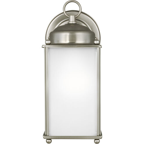 New Castle 1 Light 10.25 inch Antique Brushed Nickel Outdoor Wall Lantern, Large