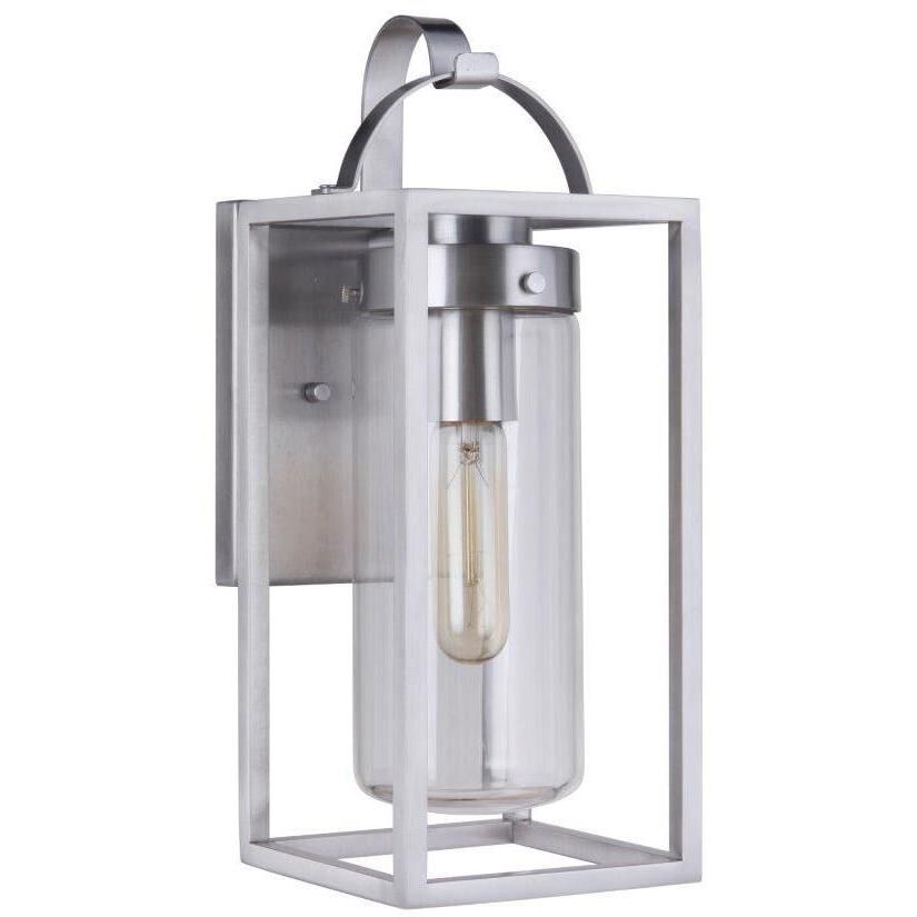 Neo 1 Light 14 inch Satin Aluminum Outdoor Wall Lantern