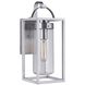 Neo 1 Light 14 inch Satin Aluminum Outdoor Wall Lantern