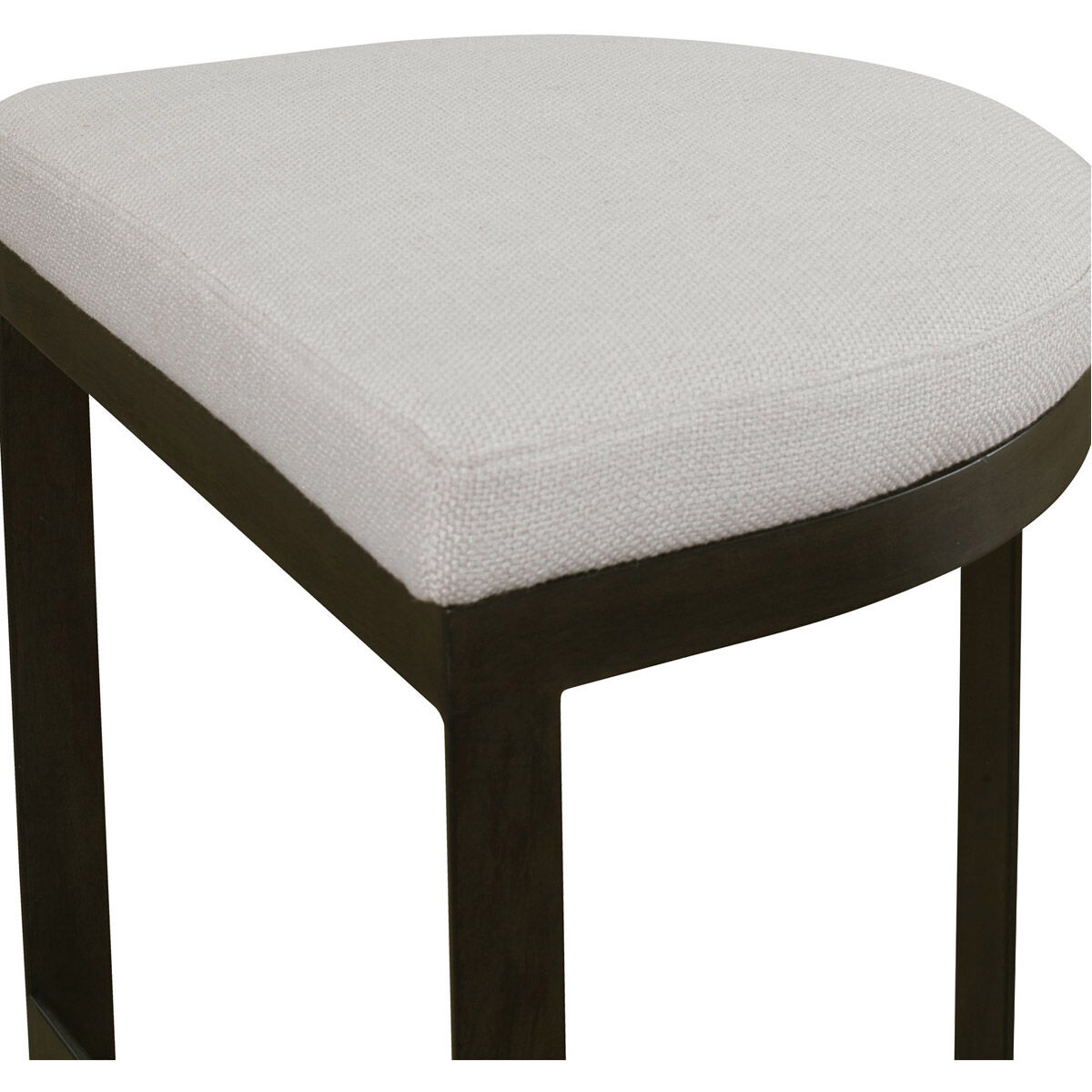 Ivanna 26 inch Matte Black and Off-white Linen Counter Stool