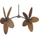 Blades Plastic Composite Palm Brown/Red 22 inch each Fan Blades