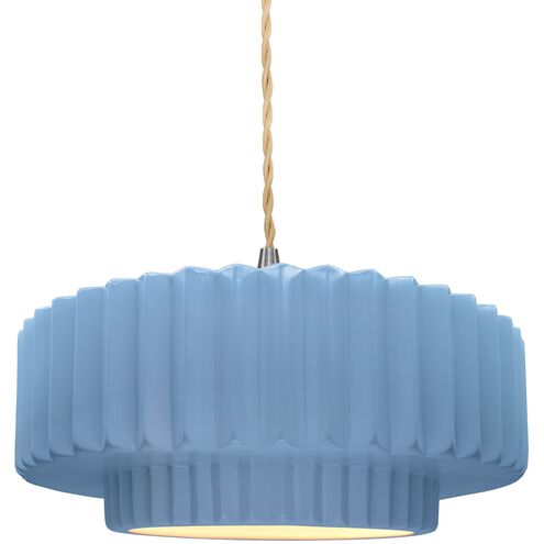 Radiance LED 14.5 inch Sky Blue and Brushed Nickel Pendant Ceiling Light