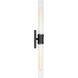 Keaton 2 Light 5 inch Midnight Black Bath Vanity Wall Light in Clear Fluted Glass
