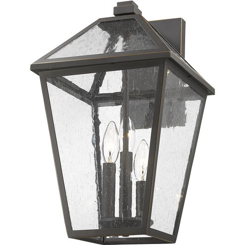 Talbot 3 Light 17.5 inch Oil Rubbed Bronze Outdoor Wall Light in Seedy Glass