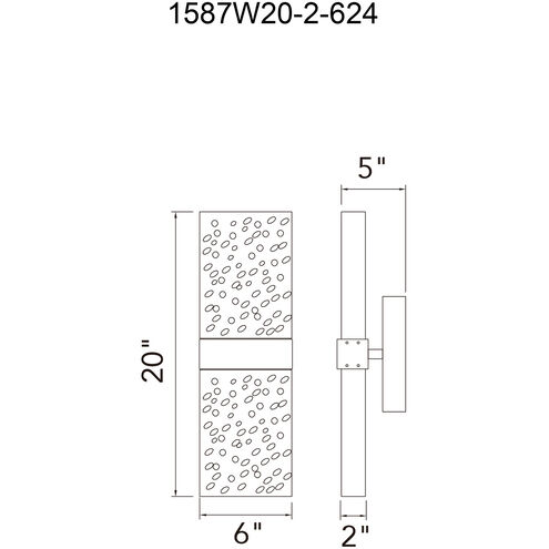 Lava LED 6 inch Brass Wall Light
