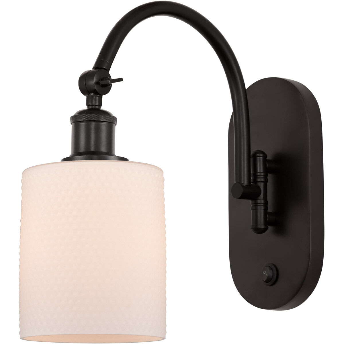 Ballston Cobbleskill LED 5.3 inch Oil Rubbed Bronze Sconce Wall Light in Matte White Glass