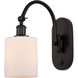 Ballston Cobbleskill LED 5.3 inch Oil Rubbed Bronze Sconce Wall Light in Matte White Glass