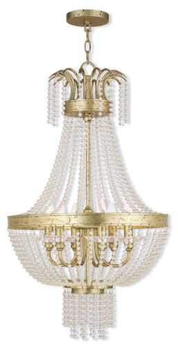 Valentina 6 Light 18 inch Hand Applied Winter Gold Pendant Ceiling Light