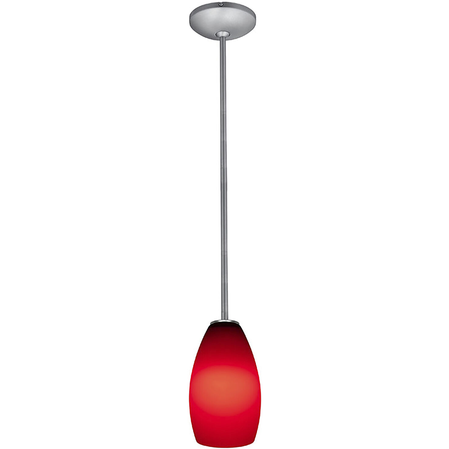 Champagne LED 5 inch Brushed Steel Pendant Ceiling Light in Red