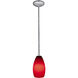 Champagne LED 5 inch Brushed Steel Pendant Ceiling Light in Red