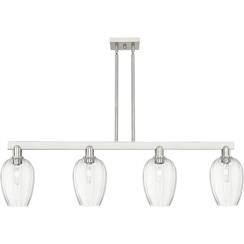 Preston Island Light Ceiling Light in Brushed Satin Nickel, Clear Glass