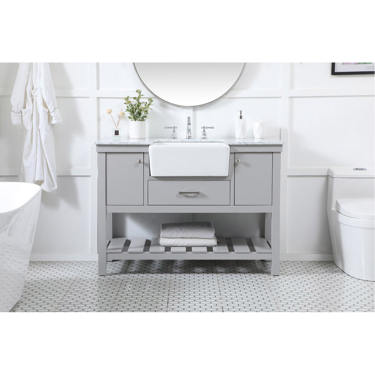 Clement 48 X 22 X 34 inch Grey Bathroom Vanity Cabinet
