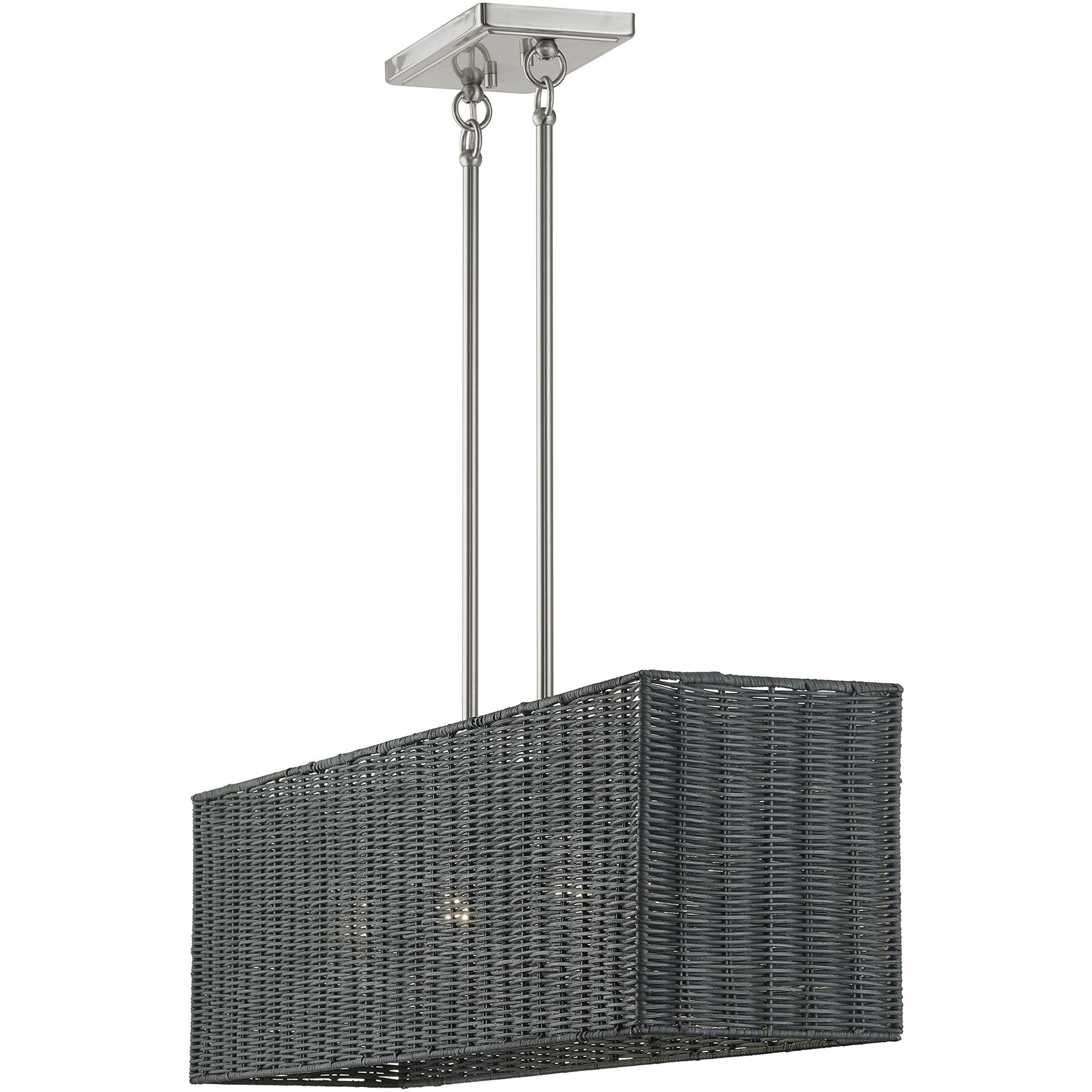 Weavington 4 Light 36 inch Brushed Nickel Linear Chandelier Ceiling Light, Large