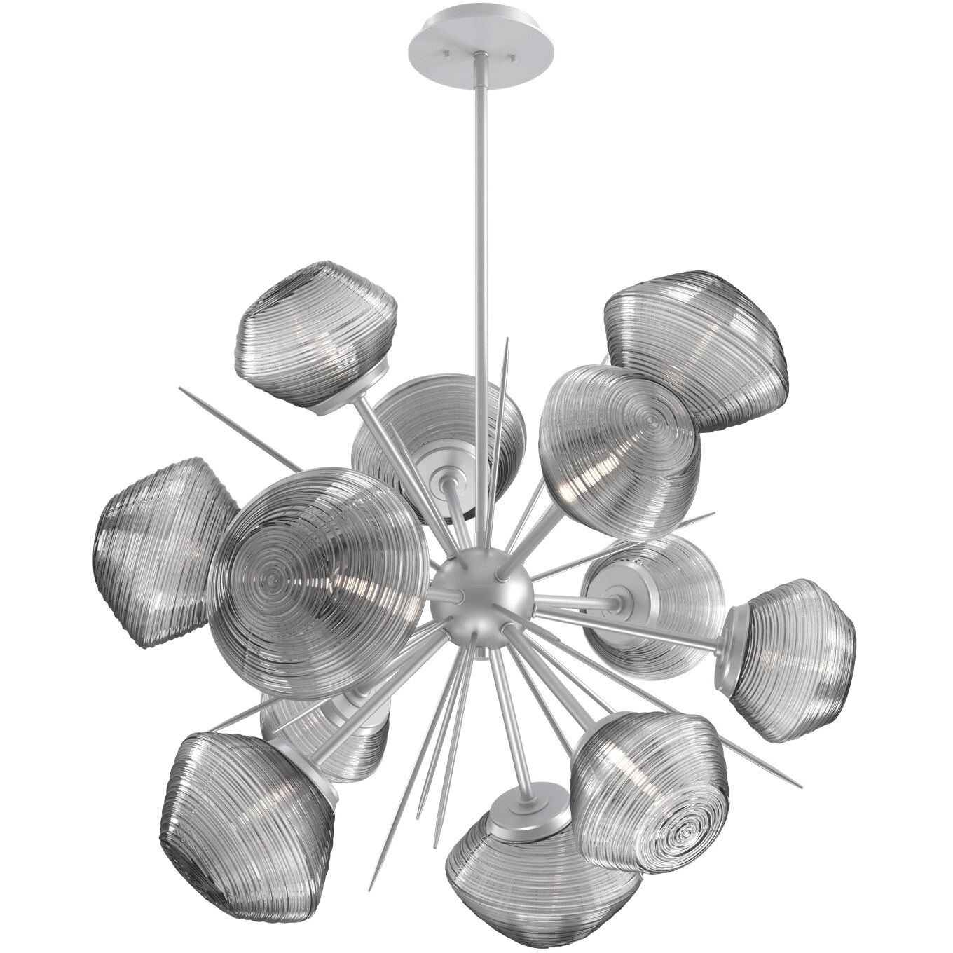 Mesa LED Classic Silver Chandelier Ceiling Light, Starburst