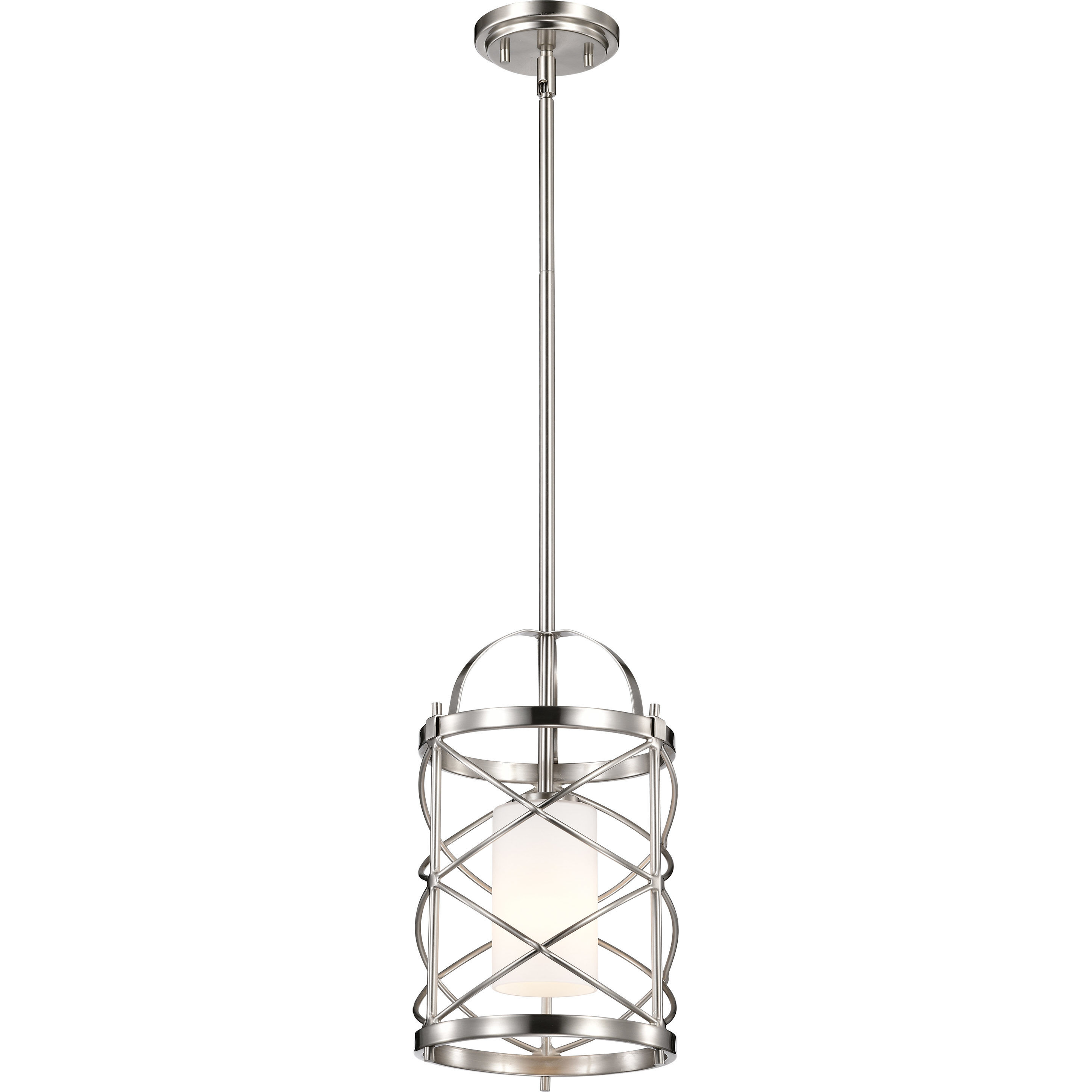 Ginger 1 Light 8 inch Brushed Nickel Mini Pendant Ceiling Light