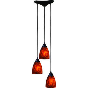 Classico 3 Light 10 inch Dark Rust Mini Pendant Ceiling Light in Espresso