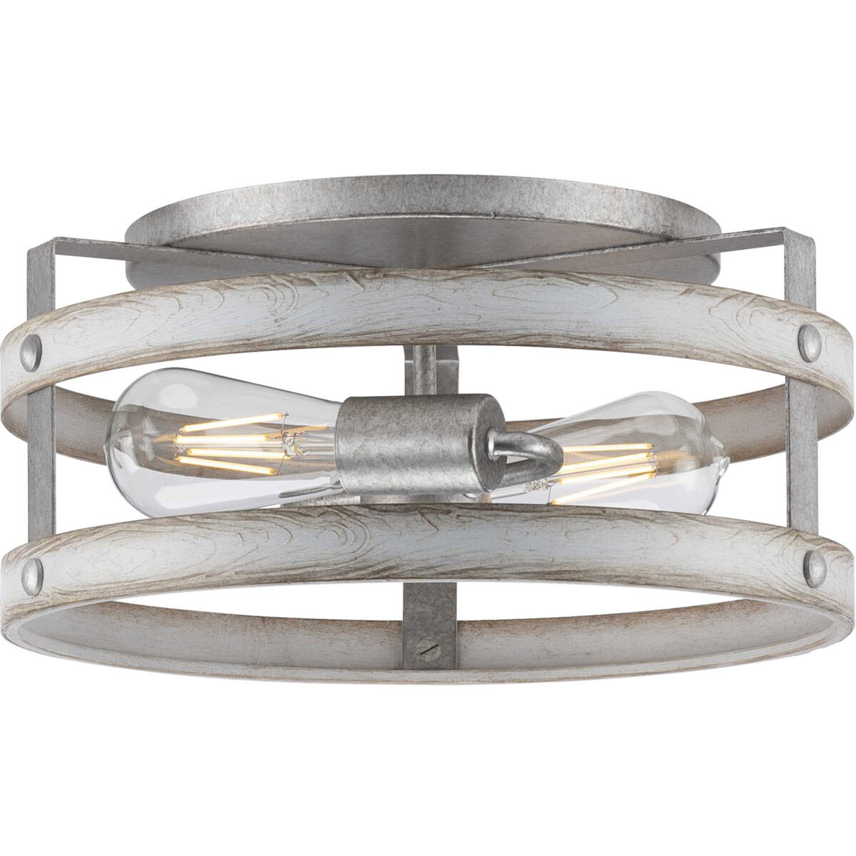 Gulliver 2 Light 14 inch Galvanized Flush Mount Ceiling Light