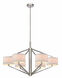 Monaco 6 Light 36 inch Satin Nickel Chandelier Ceiling Light