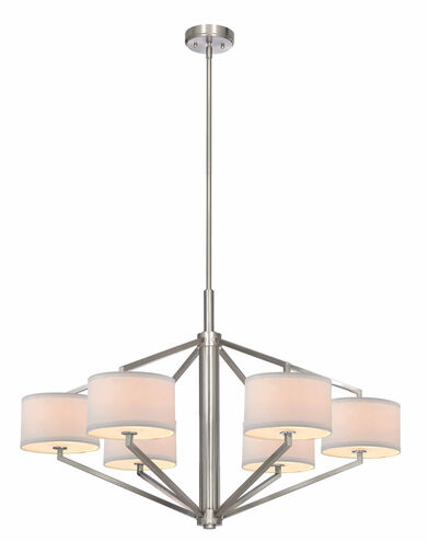 Monaco 6 Light 36 inch Satin Nickel Chandelier Ceiling Light